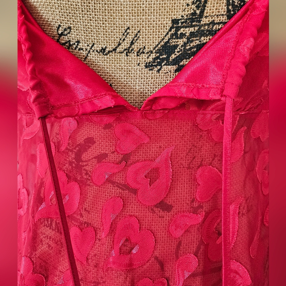 Vintage Intimate Style Lingerie Slip Dress With Hearts Size Large - Picture 3 of 7